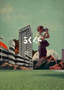 LumiPoster — Surreal scene between buildings