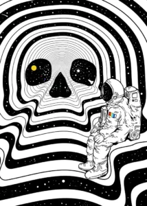 LumiPoster — Astronaut and skull maze