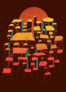 LumiPoster — A city under the red sun