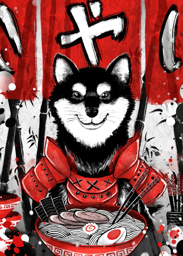 lumi-boards-art-ff1b5c3b64c7fb36-1.webp LumiPoster — Samurai dog and ramen - Image 1