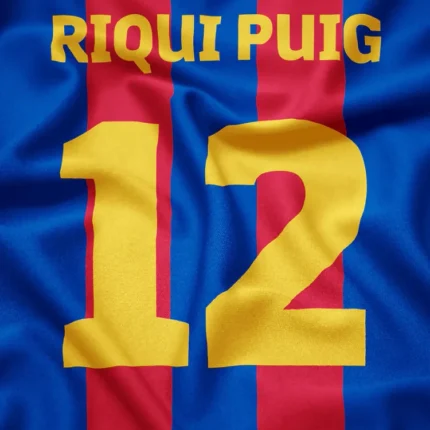 Barcelona striped shirt with Riqui Puig and number 12