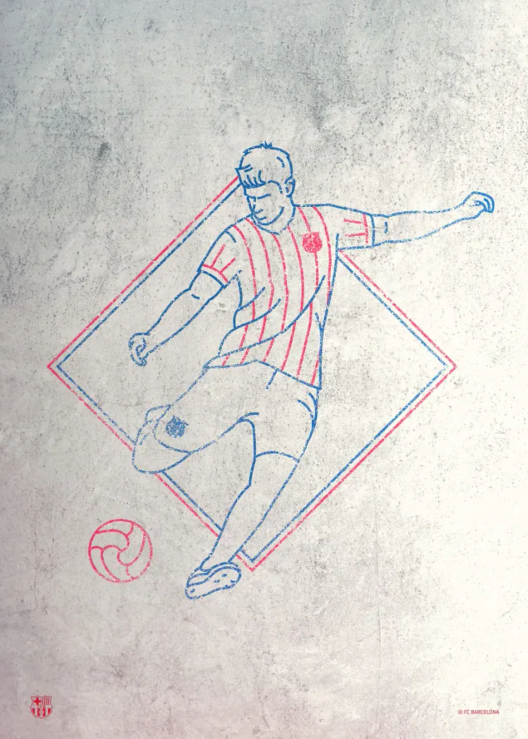 lumi-boards-football-8fbf6eb34c17df82 LumiPoster — برشلونة تسديدة بخطوط فنية - الصورة 1