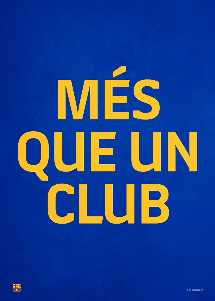 Football posters idea: the Barcelona Is More Than a Club LumiPoster design