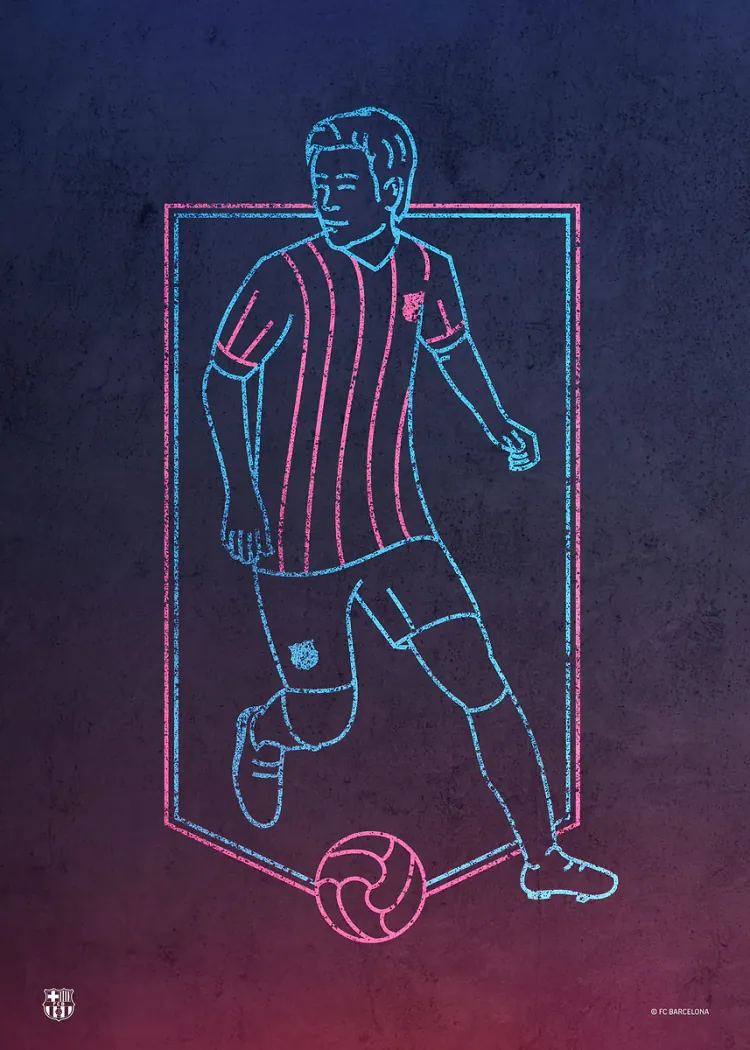 lumi-boards-football-e6cd6961377a23ef LumiPoster — برشلونة مراوغة بخطوط نيون - الصورة 1