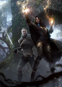 LumiPoster — The Witcher Geralt and Yennefer in the forest
