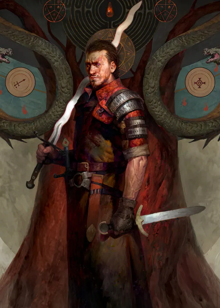 lumi-boards-gaming-14b88f3b7afbf2b6-1.webp LumiPoster — The Witcher is a warrior in front of the tree - Image 1