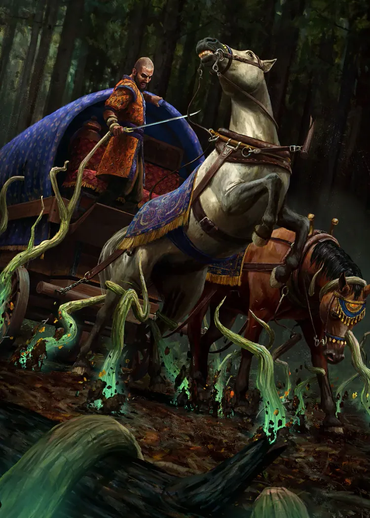 lumi-boards-gaming-390a0cdb9a02ca5e-1.webp LumiPoster — Gwent a cart among the beasts of the forest - Image 1