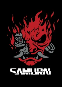 LumiPoster — Cyberpunk samurai logo