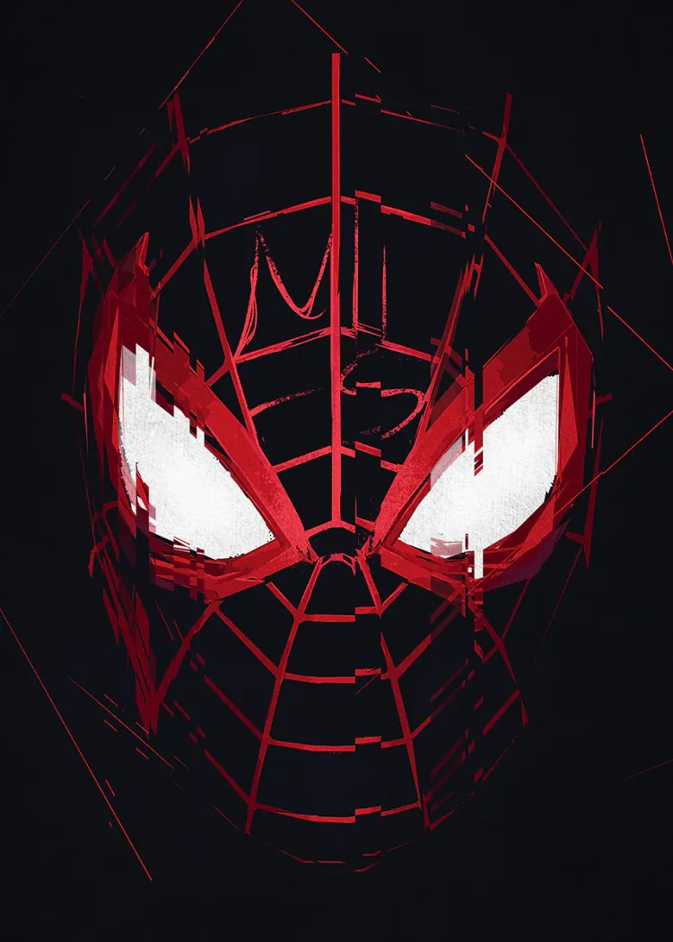 lumi-boards-gaming-4faca7ec2de74066-1.webp LumiPoster — Miles Morales - Mask with red stripes - Image 1