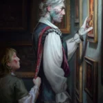 LumiPoster — Gwent Geralt in front of the painting