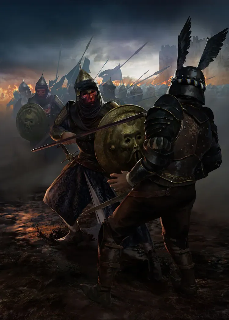 lumi-boards-gaming-6c72c254f54932c9-1.webp LumiPoster — Gwent knights in camp - Image 1