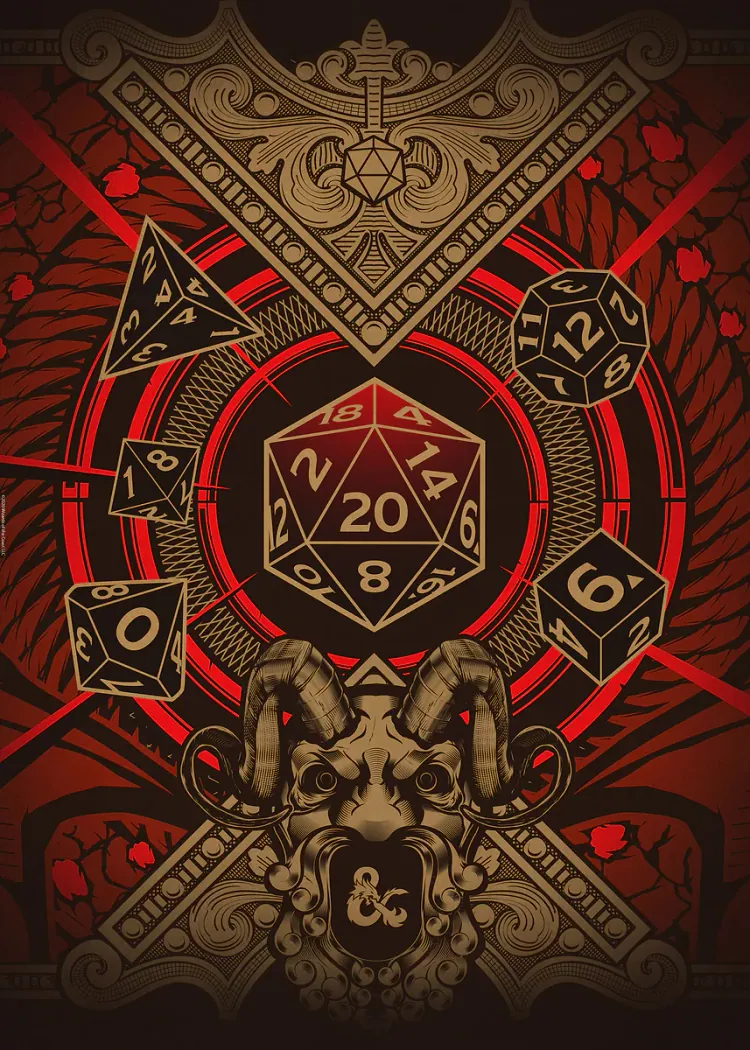 lumi-boards-gaming-76740bc6bf6b2b40 LumiPoster — دانجنز آند دراغونز - نرد وزخارف حمراء - الصورة 1
