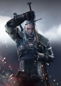 LumiPoster — The Witcher Geralt raises the sword
