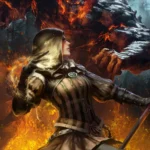 LumiPoster — The Witcher confronts the fiery monster