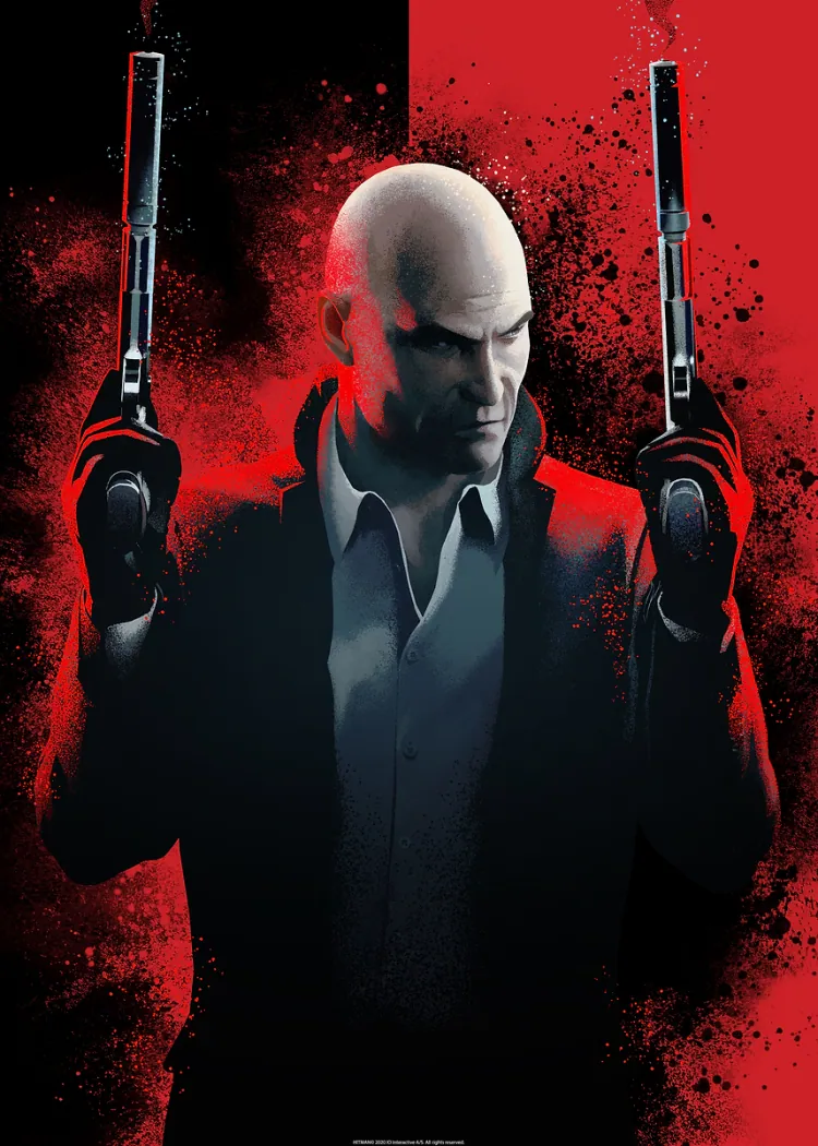 lumi-boards-gaming-a4b9d491e88977a4 LumiPoster — هيتمان - العميل بالأحمر والأسود - الصورة 1