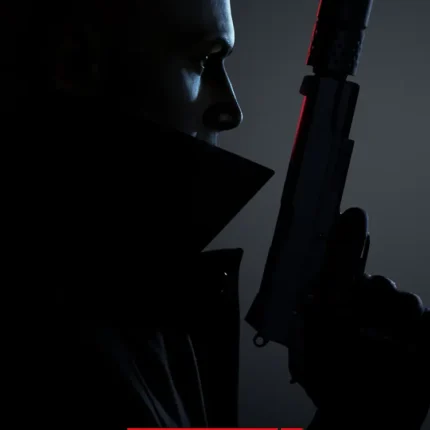 Shadowed agent profile with a silenced pistol above the red Hitman 3 logo