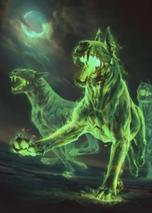 LumiPoster — Gwent is a green spectral dog