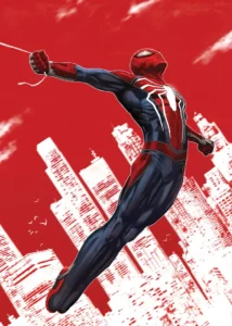 LumiPoster — Spiderman - Leap over the red city