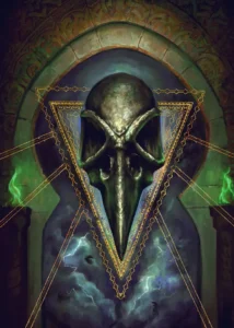 LumiPoster — Gwent beaked skull in a golden triangle