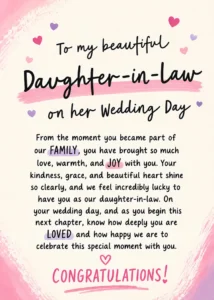 LumiPoster — To my daughter-in-law — wedding day