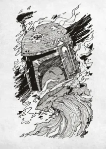 LumiPoster — Star Wars — Boba Fett in ink
