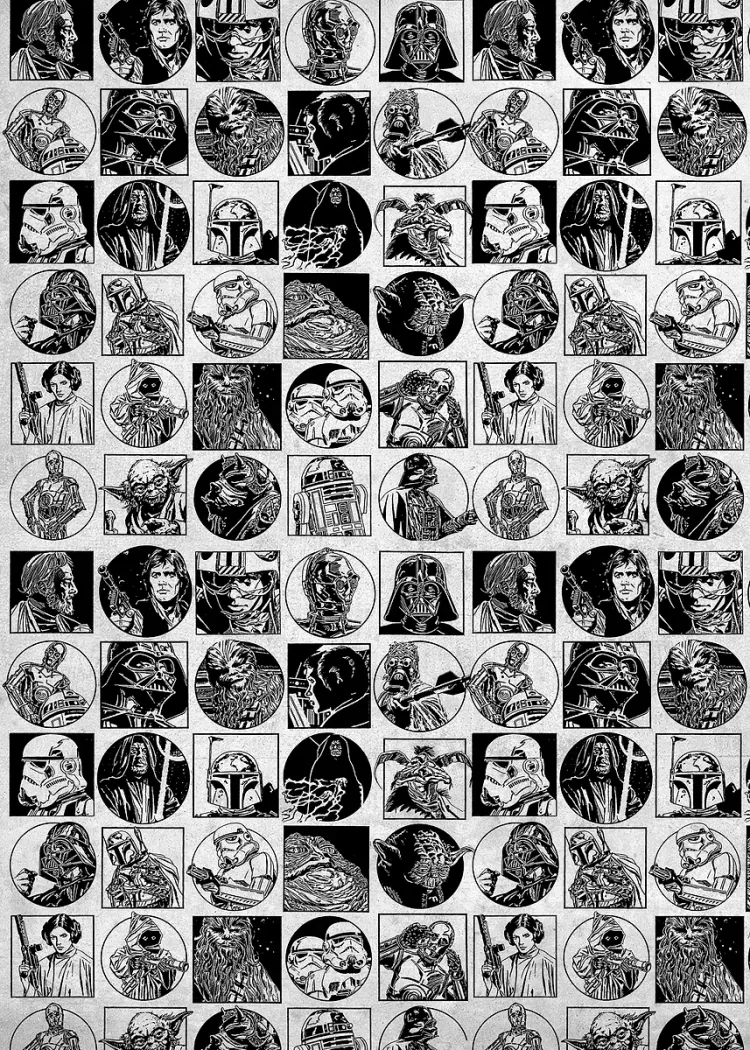 lumi-boards-movies-24bfa211a77e0da5-1.webp LumiPoster — Star Wars - Mosaic of Characters - Image 1