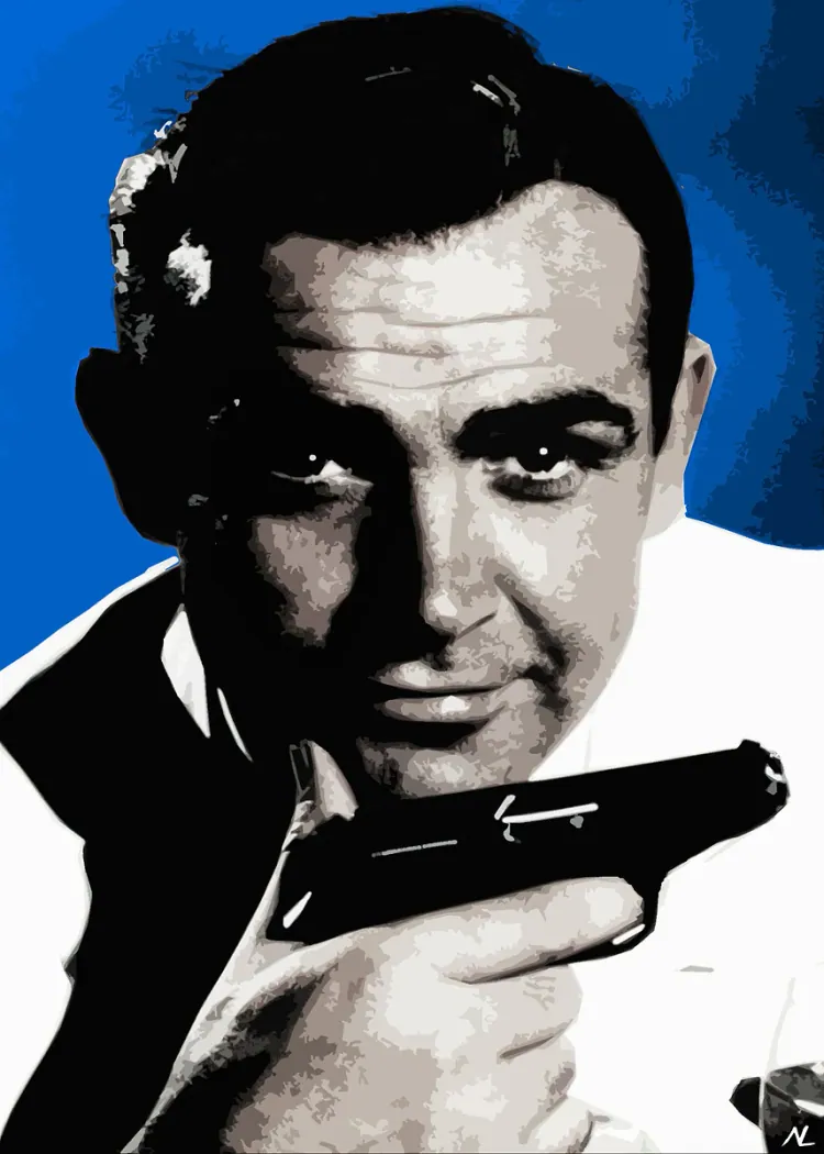 lumi-boards-movies-36dd7ae6644df1a8 LumiPoster — جيمس بوند على خلفية زرقاء - الصورة 1