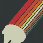 LumiPoster — Star Wars Millennium Falcon with colorful stripes