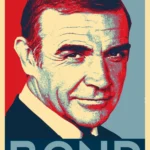 LumiPoster — James Bond red and blue poster