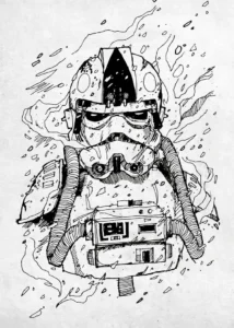 LumiPoster — Star Wars — Pilot's helmet in ink