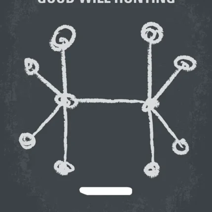 Good Will Hunting poster with white chalk-style network diagram on grey
