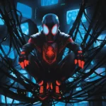 LumiPoster — Miles Morales in the middle of the nets