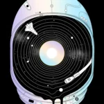 LumiPoster — خوذة فضاء وأسطوانة موسيقية