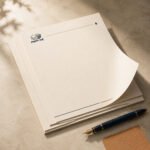 طباعة ورق مراسلات فاخر كريمي – نموذج منتج مطبوع ومخصص من Paper Ink