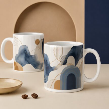 طباعة كوب سيراميك 350 مل بتصميم مخصص – نموذج منتج مطبوع ومخصص من Paper Ink