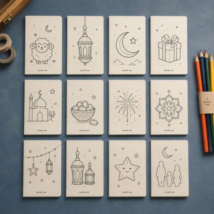 12 دفتر تلوين العيد – نموذج منتج مطبوع ومخصص من Paper Ink