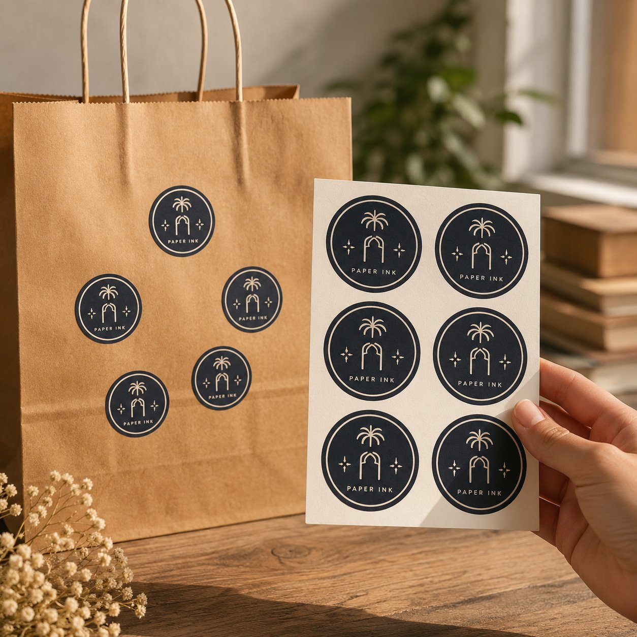 Saudi Founding Day Round Stickers Saudi Founding Day Round Stickers by Paper Ink