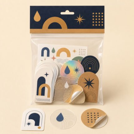 بكج عينات استيكرات للطباعة والتغليف – نموذج منتج مطبوع ومخصص من Paper Ink