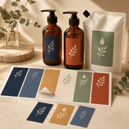 Custom Rectangular Stickers with Background by Paper Ink