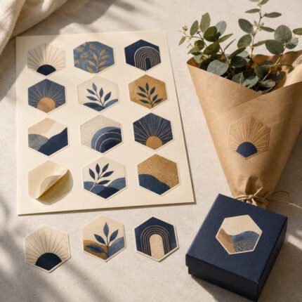 Custom Hexagon Stickers by Paper Ink