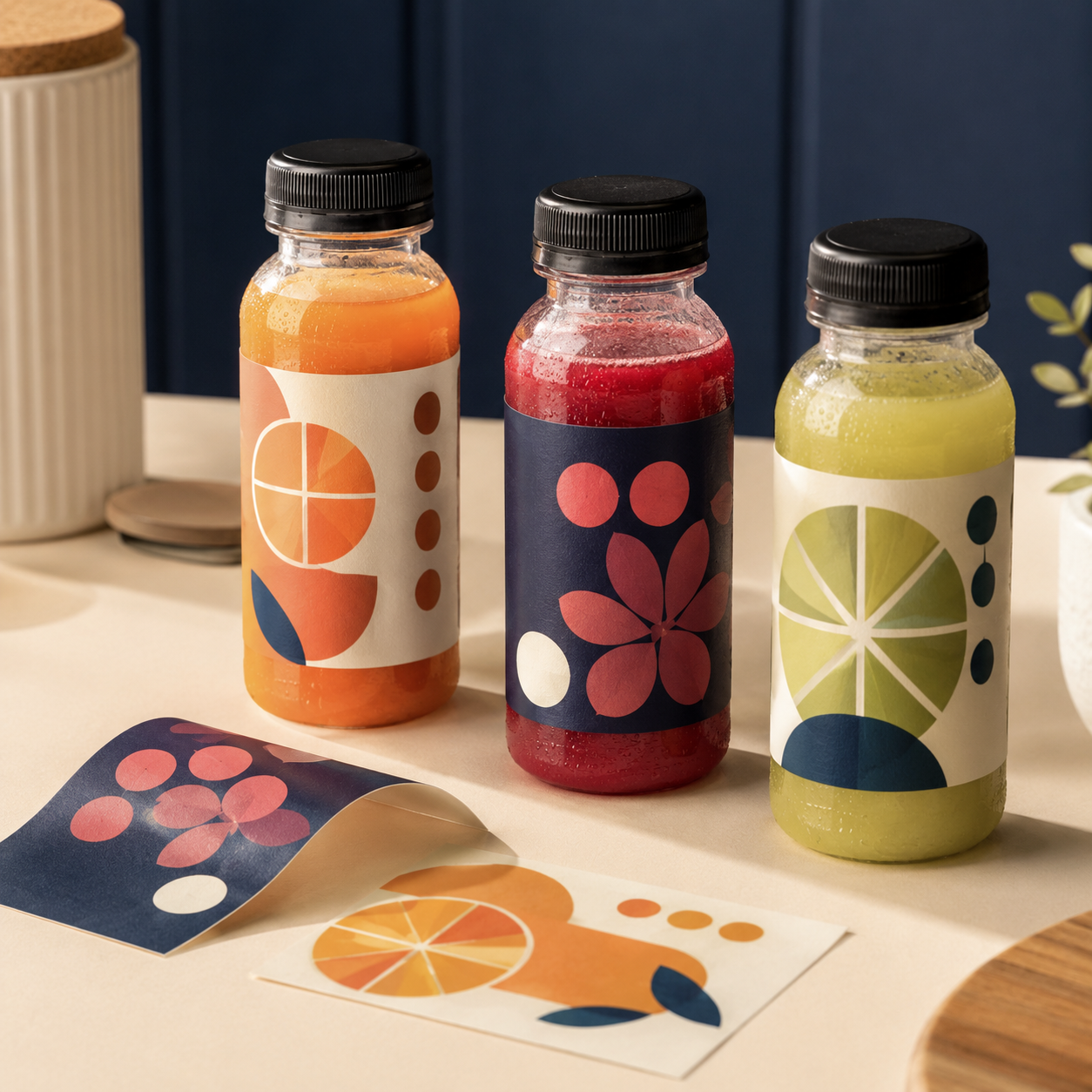 استيكر عصائر مخصص بالطباعة استيكر عصائر مخصص بالطباعة – نموذج منتج مطبوع ومخصص من Paper Ink