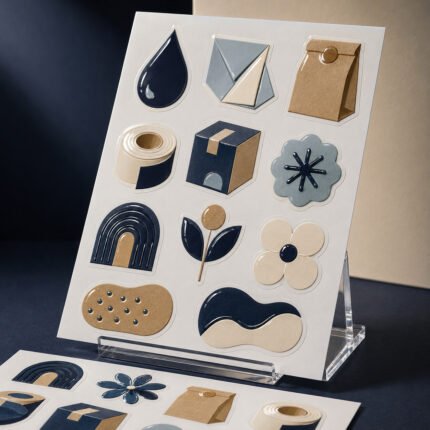 استيكرات UV في شيت (spot UV) مخصص بالطباعة – نموذج منتج مطبوع ومخصص من Paper Ink