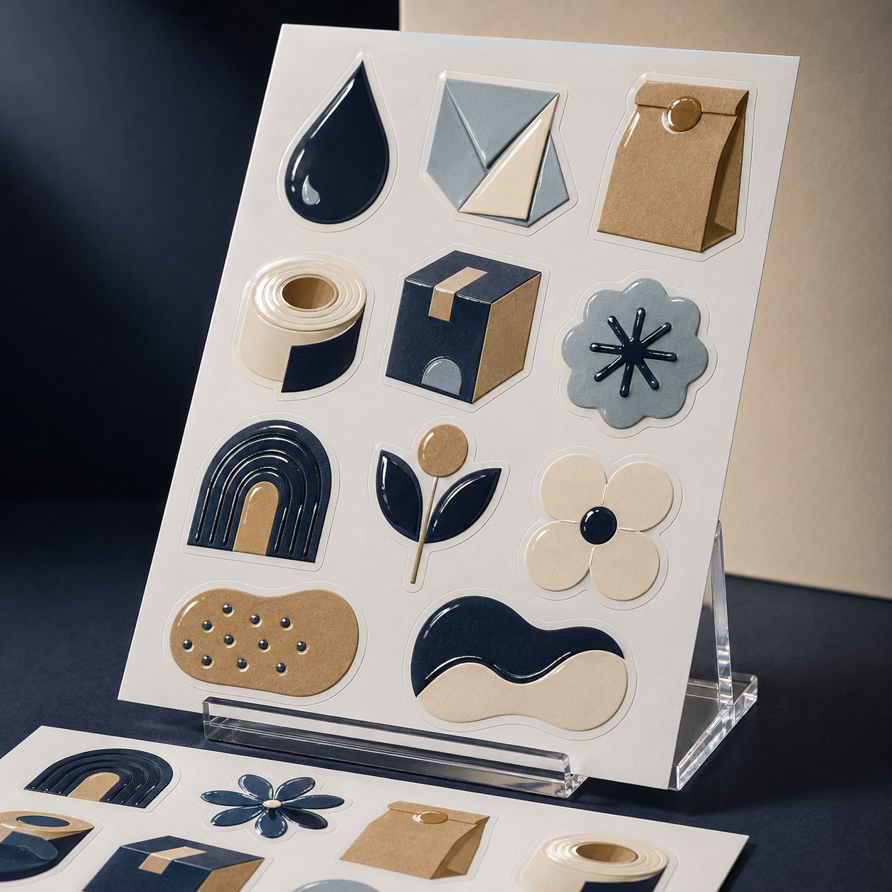 Custom Spot UV Sticker Sheets Custom Spot UV Sticker Sheets by Paper Ink