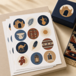 Saudi Founding Day Round Stickers – 3–9 cm by Paper Ink