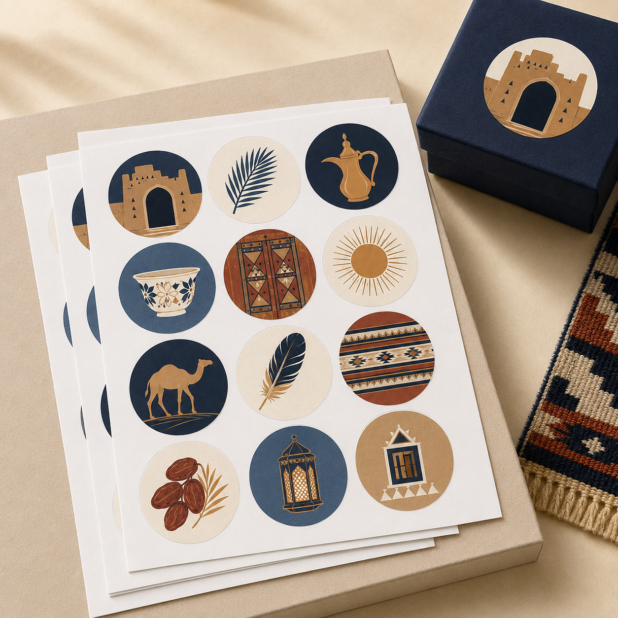 Saudi Founding Day Round Stickers – 3–9 cm Saudi Founding Day Round Stickers – 3–9 cm by Paper Ink