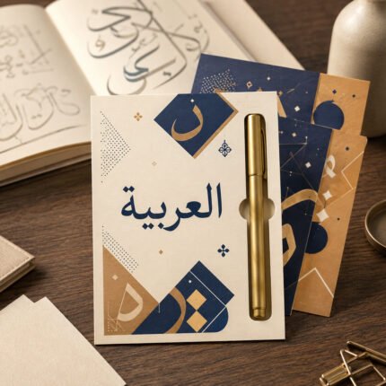 كرت A6 ليوم اللغة العربية – نموذج منتج مطبوع ومخصص من Paper Ink