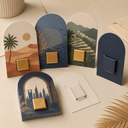 كرت مقوس لليوم الوطني السعودي 96 مطبوع بتصميم مخصص – نموذج منتج مطبوع ومخصص من Paper Ink