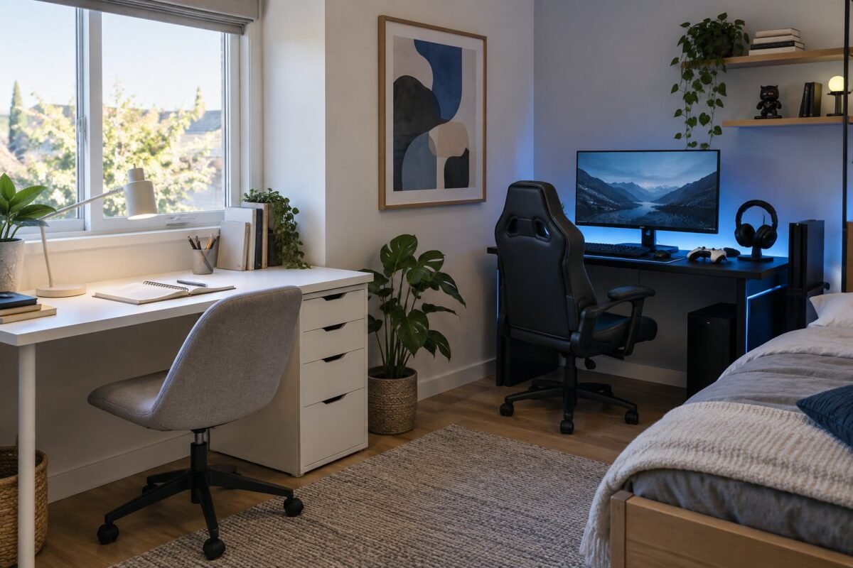 Teen Bedroom Decor: Balancing Study and Gaming