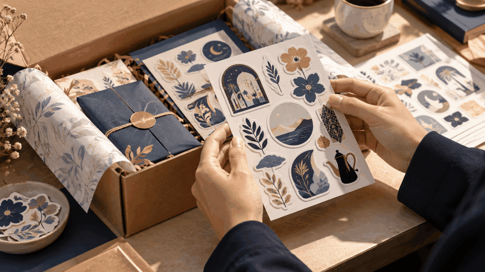 صورة توضيحية: استيكرات الشيت المخصصة (Custom Sticker Sheets): هدية تسويقية تضاعف ولاء العملاء