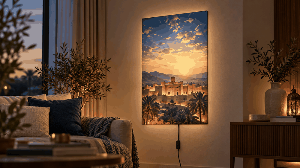صورة توضيحية: كيف تصنع لوحة LumiPoster مخصصة بصورتك كهدية ذكرى فريدة ومضيئة؟